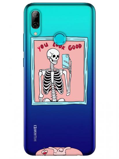 Huawei P Smart 2019 You Look Good İskelet Şeffaf Telefon Kılıfı