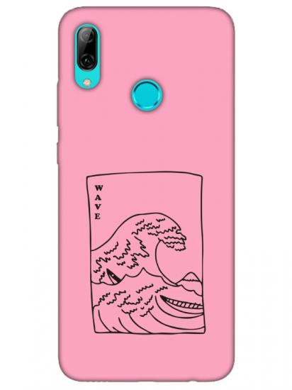 Huawei P Smart 2019 Kanagawa Wave Pembe Telefon Kılıfı