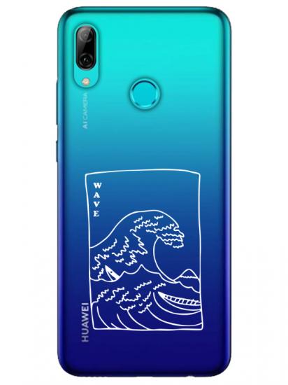 Huawei P Smart 2019 Kanagawa Wave Şeffaf Telefon Kılıfı