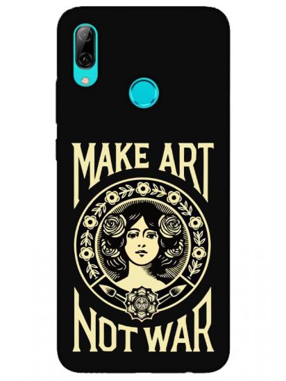 Huawei P Smart 2019 Make Art Not War Siyah Telefon Kılıfı