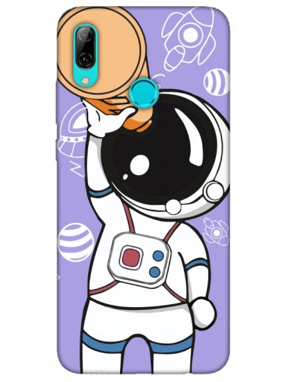 Huawei P Smart 2019 Astronot Lila Telefon Kılıfı