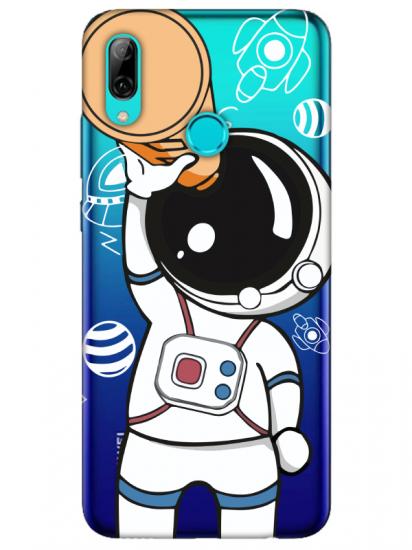 Huawei P Smart 2019 Astronot Şeffaf Telefon Kılıfı