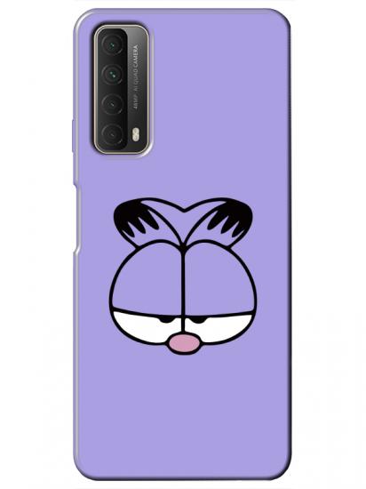 Huawei P Smart 2021 Garfield Lila Telefon Kılıfı