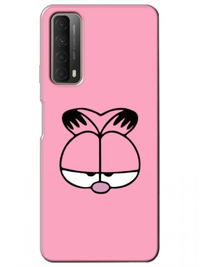 Huawei P Smart 2021 Garfield Pembe Telefon Kılıfı