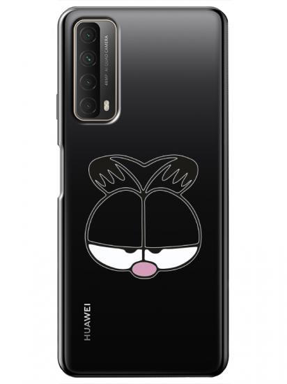 Huawei P Smart 2021 Garfield Şeffaf Telefon Kılıfı