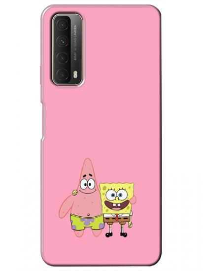 Huawei P Smart 2021 Sünger Bob Ve Patrickstar Pembe Telefon Kılıfı