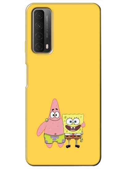 Huawei P Smart 2021 Sünger Bob Ve Patrickstar Sarı Telefon Kılıfı