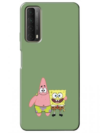 Huawei P Smart 2021 Sünger Bob Ve Patrickstar Yeşil Telefon Kılıfı