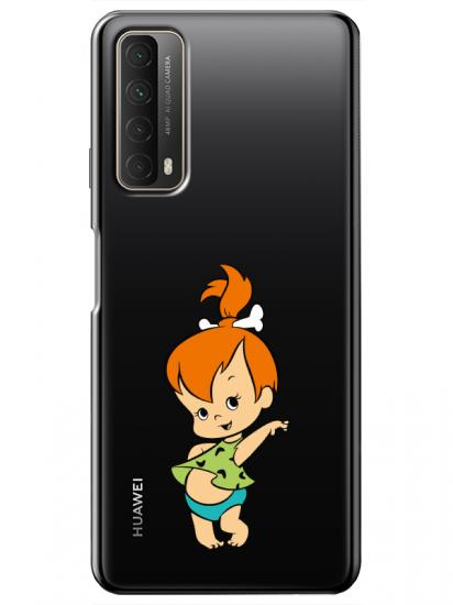 Huawei P Smart 2021 Taş Devri Kız Bebek Şeffaf Telefon Kılıfı