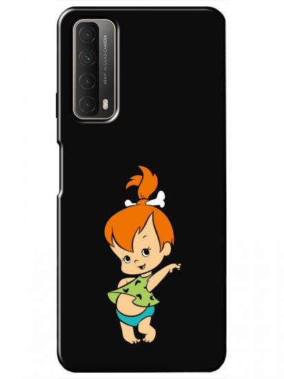 Huawei P Smart 2021 Taş Devri Kız Bebek Siyah Telefon Kılıfı