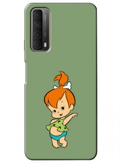 Huawei P Smart 2021 Taş Devri Kız Bebek Yeşil Telefon Kılıfı