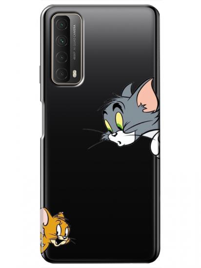 Huawei P Smart 2021 Tom And Jerry Şeffaf Telefon Kılıfı