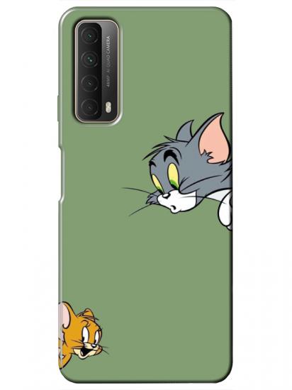 Huawei P Smart 2021 Tom And Jerry Yeşil Telefon Kılıfı