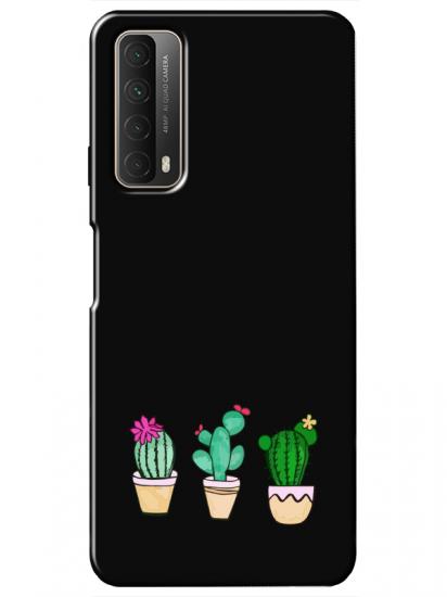 Huawei P Smart 2021 Kaktüs Siyah Telefon Kılıfı