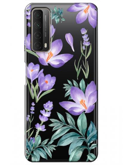 Huawei P Smart 2021 Kış Çiçeği Şeffaf Telefon Kılıfı