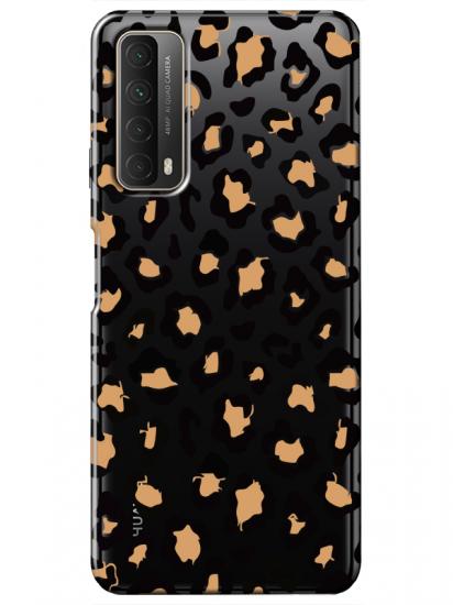 Huawei P Smart 2021 Leopar Desenli Şeffaf Telefon Kılıfı