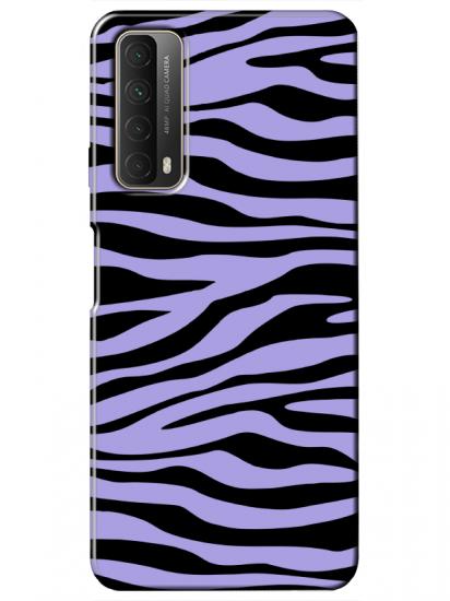 Huawei P Smart 2021 Zebra Desen Lila Telefon Kılıfı