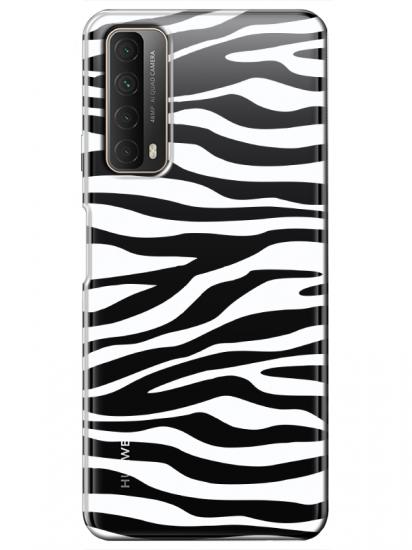 Huawei P Smart 2021 Zebra Desen Şeffaf Telefon Kılıfı