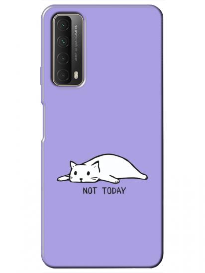 Huawei P Smart 2021 Not Today Kedi Lila Telefon Kılıfı