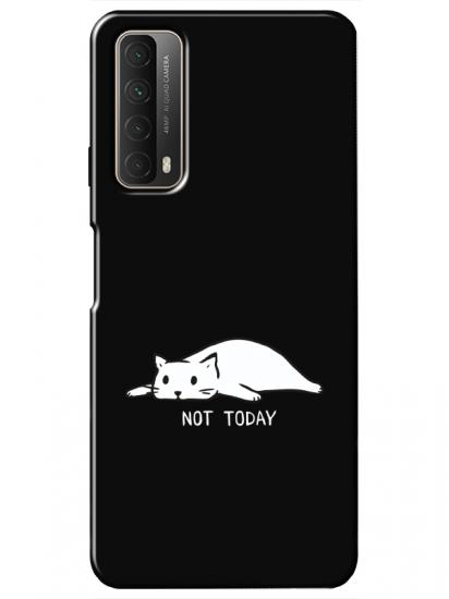 Huawei P Smart 2021 Not Today Kedi Siyah Telefon Kılıfı