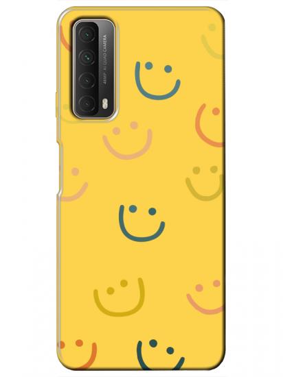 Huawei P Smart 2021 Emoji Gülen Yüz Sarı Telefon Kılıfı