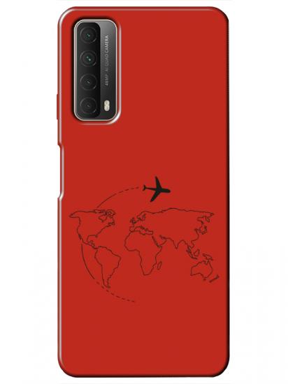 Huawei P Smart 2021Face Art Kırmızı Telefon Kılıfı