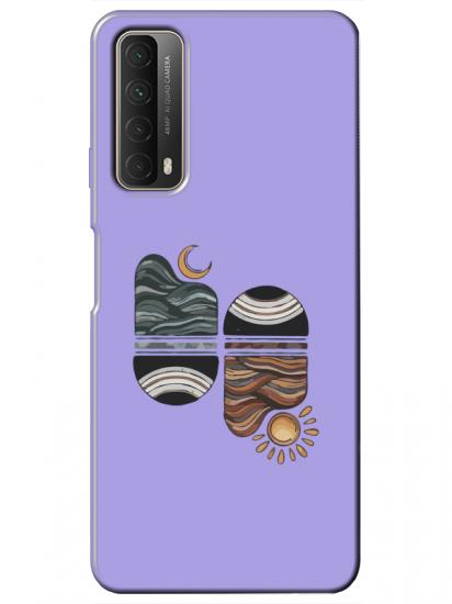 Huawei P Smart 2021 Sunset Wave Lila Telefon Kılıfı