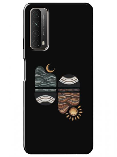 Huawei P Smart 2021 Sunset Wave Siyah Telefon Kılıfı