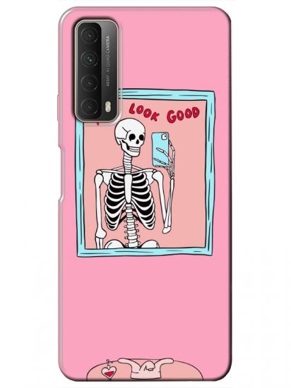 Huawei P Smart 2021 You Look Good İskelet Pembe Telefon Kılıfı