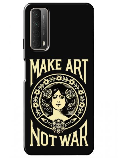 Huawei P Smart 2021 Make Art Not War Siyah Telefon Kılıfı