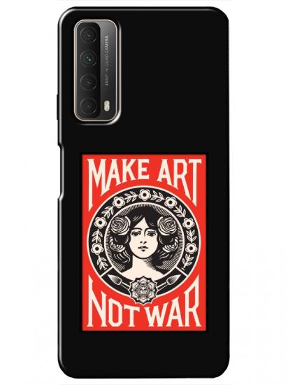 Huawei P Smart 2021 Make Art Not War Siyah Telefon Kılıfı