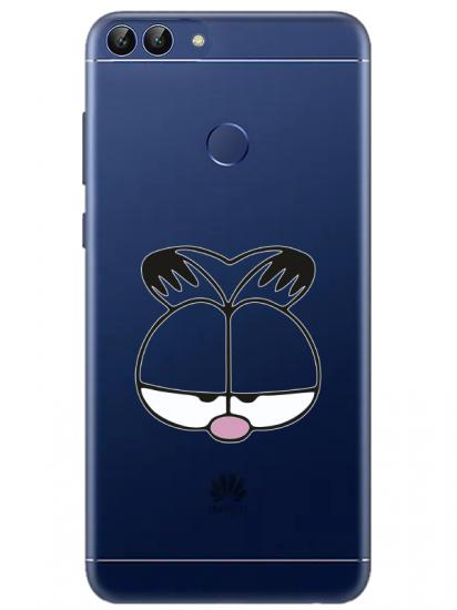 Huawei P Smart Garfield Şeffaf Telefon Kılıfı