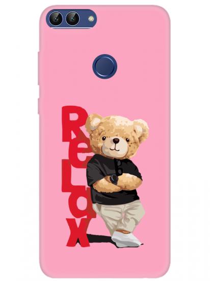 Huawei P Smart Teddy Bear Relax Pembe Telefon Kılıfı