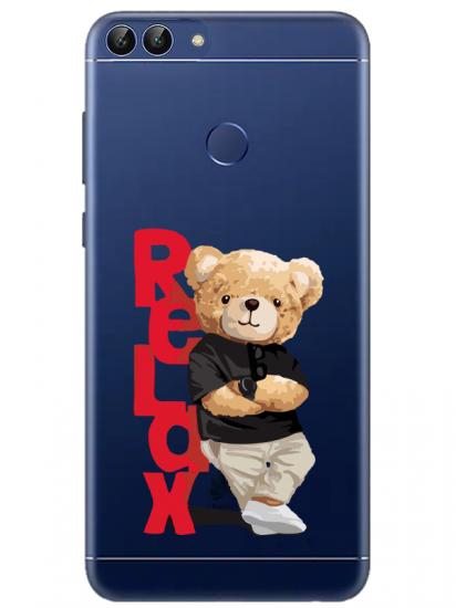 Huawei P Smart Teddy Bear Relax Şeffaf Telefon Kılıfı