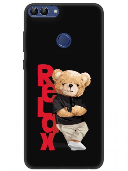 Huawei P Smart Teddy Bear Relax Siyah Telefon Kılıfı