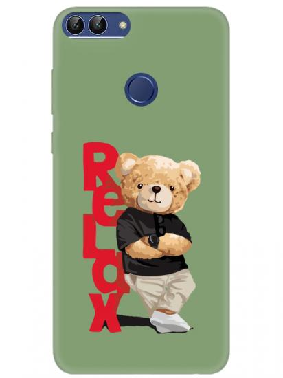 Huawei P Smart Teddy Bear Relax Yeşil Telefon Kılıfı