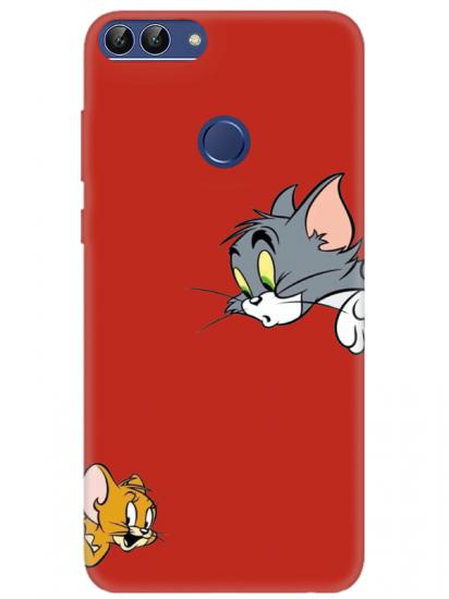 Huawei P Smart Tom And Jerry Kırmızı Telefon Kılıfı