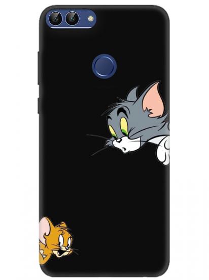 Huawei P Smart Tom And Jerry Siyah Telefon Kılıfı