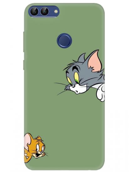 Huawei P Smart Tom And Jerry Yeşil Telefon Kılıfı