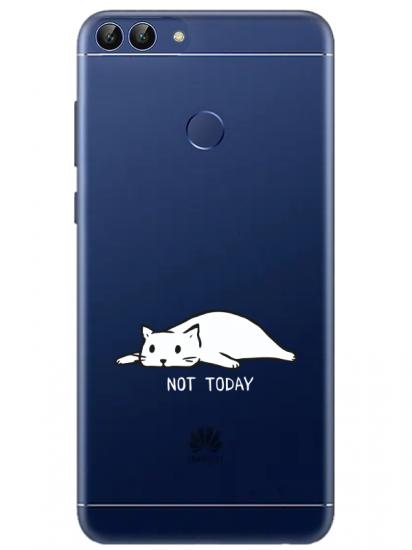 Huawei P Smart Not Today Kedi Şeffaf Telefon Kılıfı