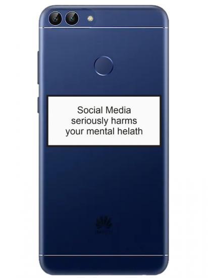 Huawei P Smart Social Media Şeffaf Telefon Kılıfı