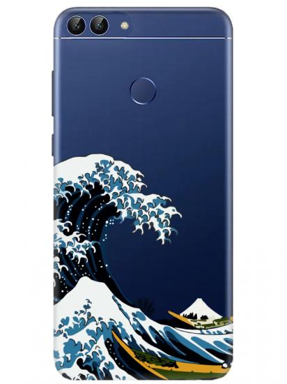 Huawei P Smart Kanagawa Şeffaf Telefon Kılıfı