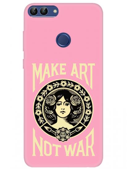 Huawei P Smart Make Art Not War Pembe Telefon Kılıfı