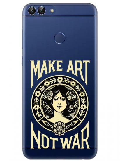 Huawei P Smart Make Art Not War Şeffaf Telefon Kılıfı