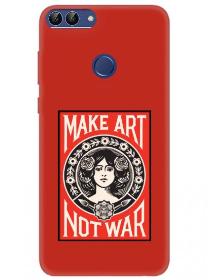 Huawei P Smart Make Art Not War Kırmızı Telefon Kılıfı