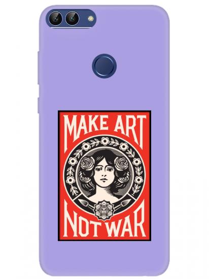 Huawei P Smart Make Art Not War Lila Telefon Kılıfı