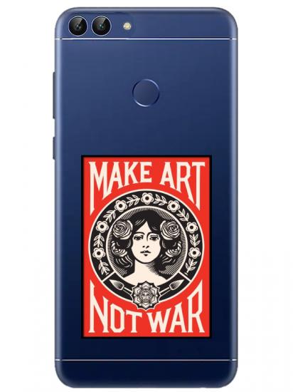 Huawei P Smart Make Art Not War Şeffaf Telefon Kılıfı