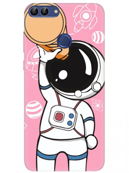 Huawei P Smart Astronot Pembe Telefon Kılıfı