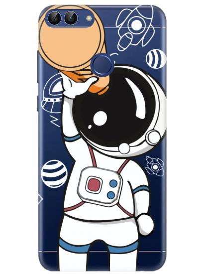 Huawei P Smart Astronot Şeffaf Telefon Kılıfı