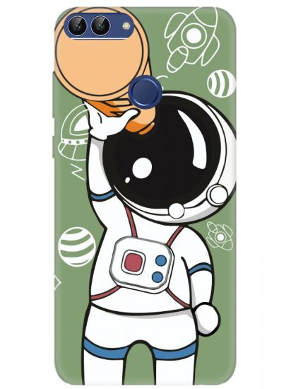 Huawei P Smart Astronot Yeşil Telefon Kılıfı